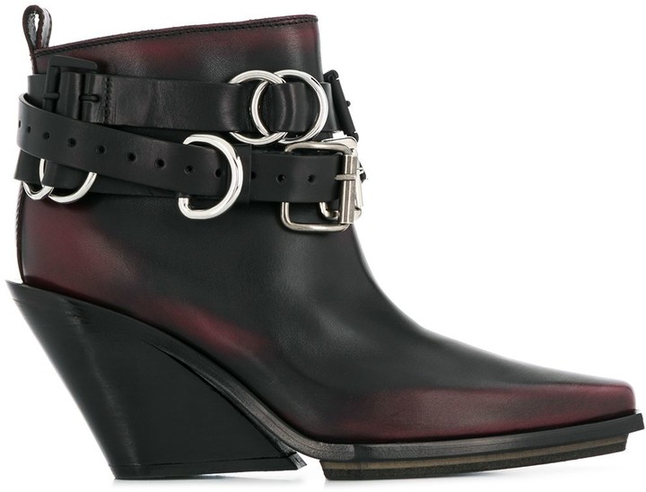 buckle detail ankle boots