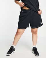 Thumbnail for your product : Nike Swoosh Plus contrast stitch fleece shorts in black