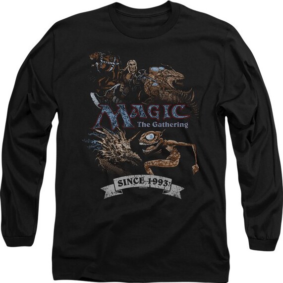 LOGOVISION Men'sMagicTheGatheringFourPackRetroLongSleeveT-ShirtBlack2XLarge