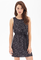 Thumbnail for your product : LOVE21 LOVE 21 Pleated Abstract Dot Dress