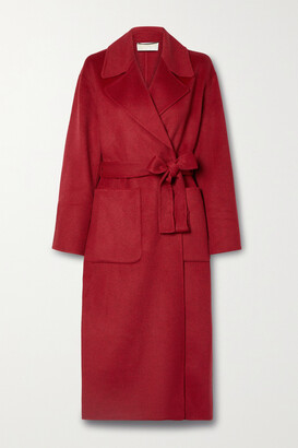 MICHAEL Michael Kors Belted Wool-blend Felt Coat - Red