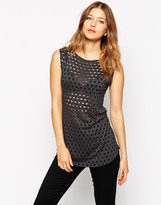 Thumbnail for your product : Twenty Sleeveless Boat Neck Mesh Top