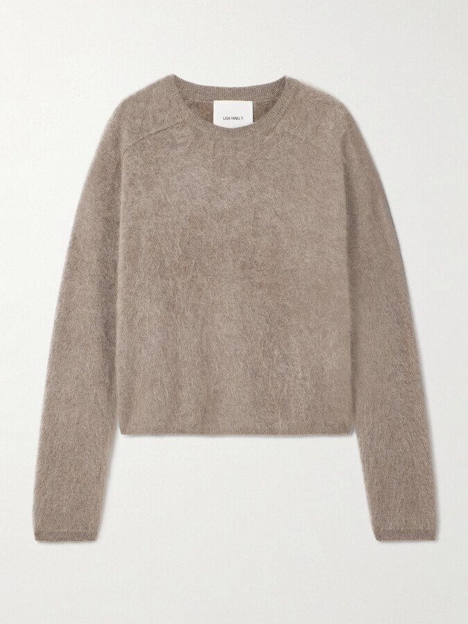 Lisa Yang Lexia Brushed-cashmere Sweater - Neutrals