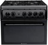 Thumbnail for your product : Hotpoint HAG51K 50cm Twin Cavity Gas Cooker with FSD - Black