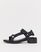 Thumbnail for your product : ASOS Bluebell leather sporty sandals in black