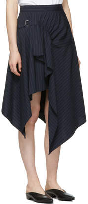 3.1 Phillip Lim Navy Pinstripe Tailored Handkerchief Skirt