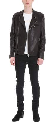 Pierre Balmain Biker Black Leather Jacket