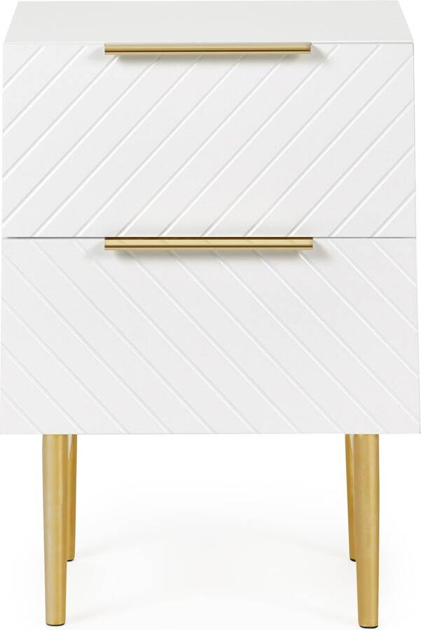Dunelm Maurice 2 Drawer Bedside Table White ShopStyle Chests