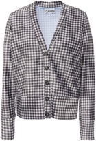 Thumbnail for your product : Ganni Metallic Gingham Stretch-knit Cardigan