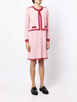 Thumbnail for your product : Paule Ka Piped-Trim Merino Wool Mini Dress