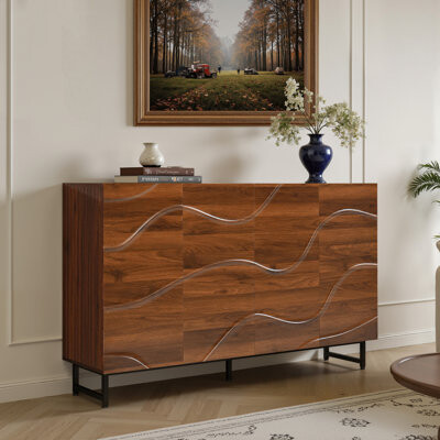 Highland Dunes Modern Art Solid Wood Sideboard