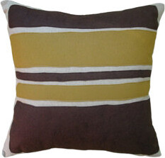 Balanced Design Applique Block Linen Throw Pillow