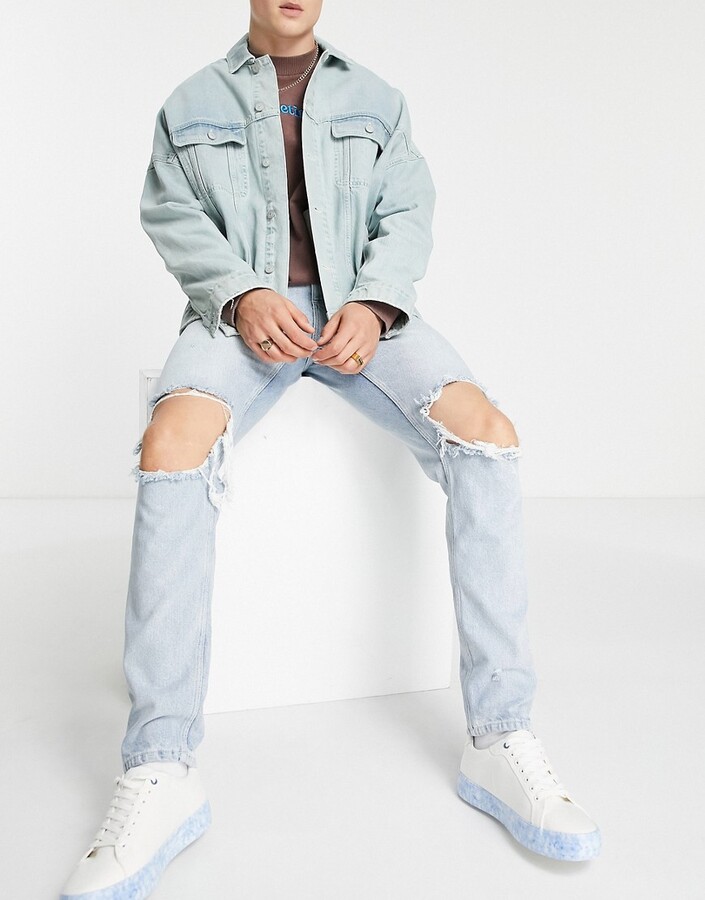 Light Washed Ripped Jeans For Men | Shop the world's largest collection of  fashion | ShopStyle