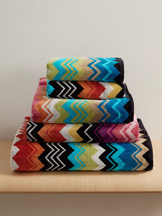 MISSONI HOME - Giacomo Set Of Five Striped Jacquard-knit Cotton-terry Towels - Multi