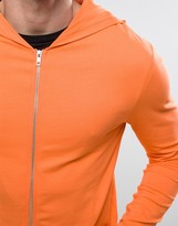 Thumbnail for your product : ASOS Muscle Zip Up Hoodie In Orange