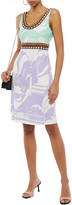 Thumbnail for your product : Emilio Pucci Embellished Tulle-trimmed Printed Crepe Dress