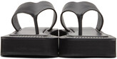 Thumbnail for your product : System Black Leather Flat Sandals
