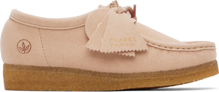 Clarks Originals Pink Faux-Suede Wallabee Oxfords ShopStyle Flats