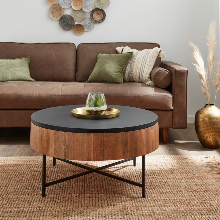 Dunelm Jaya Round Storage Coffee Table, Mango Wood Brown ShopStyle
