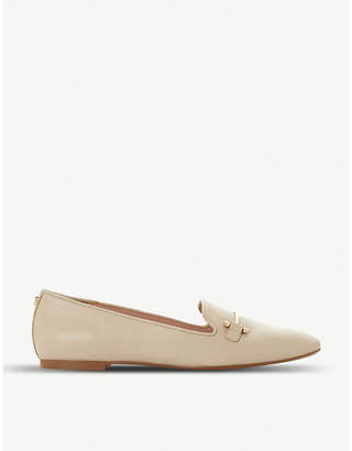 Dune Gineene saddle-detail leather loafers