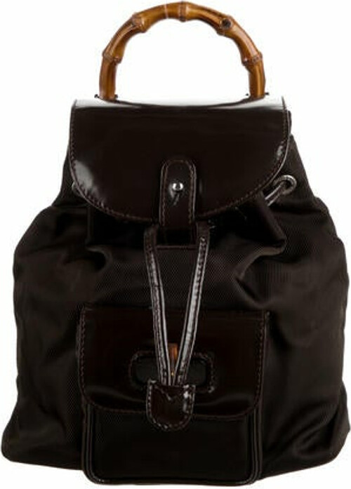Gucci Vintage Mini Nylon Bamboo Backpack - Brown Backpacks, Handbags -  GUC773748