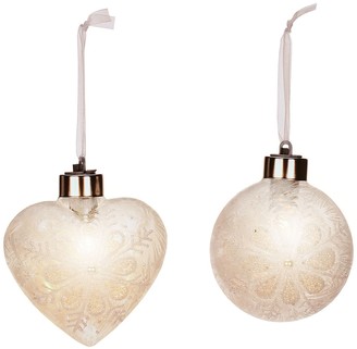 Mark Roberts Frosted LED Ornaments - Set of 2