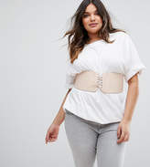 Thumbnail for your product : ASOS Curve CURVE Wide Corset Belt In Beige