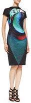 Thumbnail for your product : Theia Short-Sleeve Bird-of-Paradise Cocktail Dress