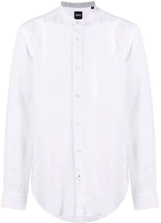 HUGO BOSS Mandarin Collar Shirt - ShopStyle