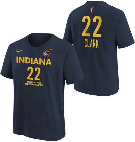 Nike Kids' Indiana Fever Caitlin Clark #22 Explorer Name & Number T-Shirt