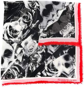 Alexander McQueen floral skull print scarf