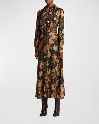 Ralph Lauren Collection Blakye Floral Jacquard Midi Shirtdress