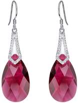Thumbnail for your product : Swarovski EleQueen 925 Sterling Silver CZ Teardrop Bridal Hook Dangle Earrings Adorned with Crystals