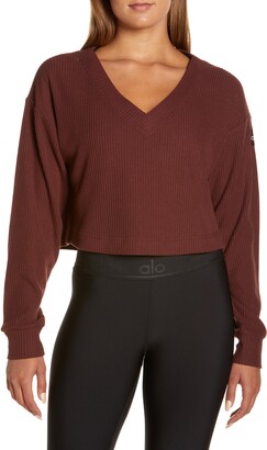 Alo Muse Ribbed Crop Pullover