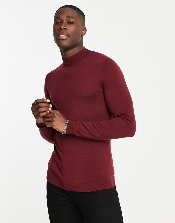 Burgundy Turtleneck Sweaters Mens | Shop the world's largest collection of  fashion | ShopStyle