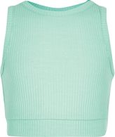 Thumbnail for your product : River Island Girls green ribbed crop top