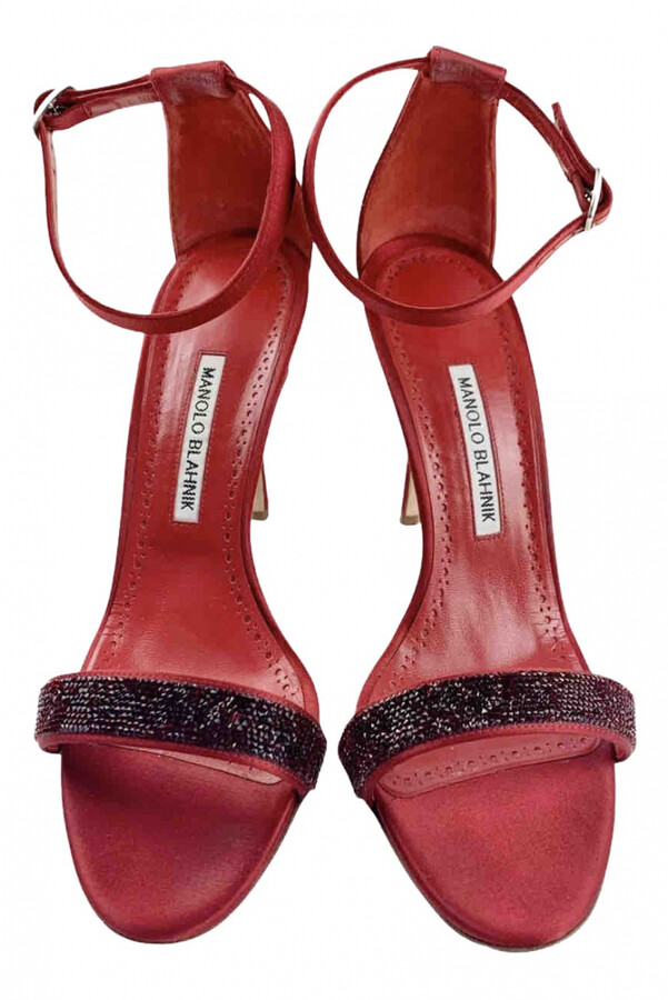 Manolo Blahnik red Cloth Sandals