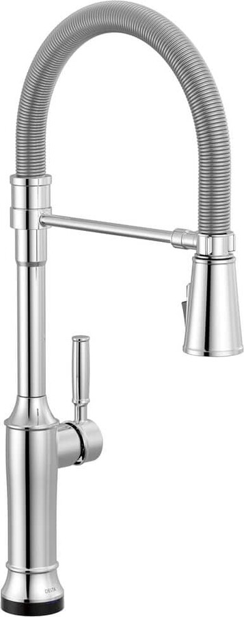 Delta Renaldi Touch2O Spring Spout Lumicoat Chrome 23.13 in. H Pull Down Sprayer Kitchen Faucet 360° Spout Swivel