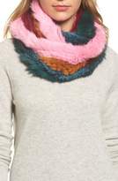 Thumbnail for your product : Jocelyn Striped Genuine Rabbit Fur Infinity Scarf