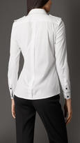 Thumbnail for your product : Burberry Grosgrain Detail Stretch Cotton Blend Shirt