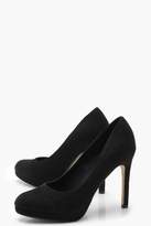 Thumbnail for your product : boohoo Platform Round Toe Court Shoes