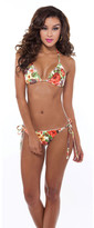 Thumbnail for your product : Nicolita Swimwear - Neon Bloom Side Tie Bikini Bottom