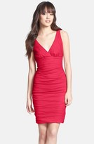 Thumbnail for your product : Nicole Miller Ruched Techno Metal Sheath Dress