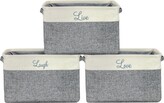 Thumbnail for your product : Sorbus Cream Twill Storage Basket - Set of 3