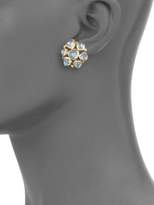 Thumbnail for your product : Temple St. Clair Royal Blue Moonstone, Diamond & 18K Yellow Gold Cluster Earrings