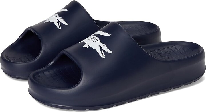 Lacoste Serve Slide 2.0 Men's Wedge Shoes Navy/White Croc : 8 D - Medium, Synthetic