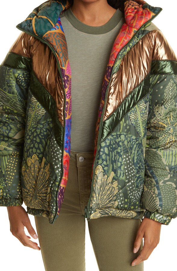 Farm Rio Cool Leopard Print Reversible Puffer Jacket - ShopStyle