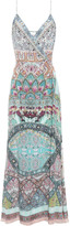 Thumbnail for your product : Camilla Crystal-embellished Printed Silk Crepe De Chine Maxi Wrap Dress