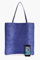 Thumbnail for your product : boohoo Kara Washed Denim Shopper Bag