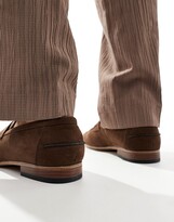 Thumbnail for your product : ASOS DESIGN loafers in brown faux suede with natural sole